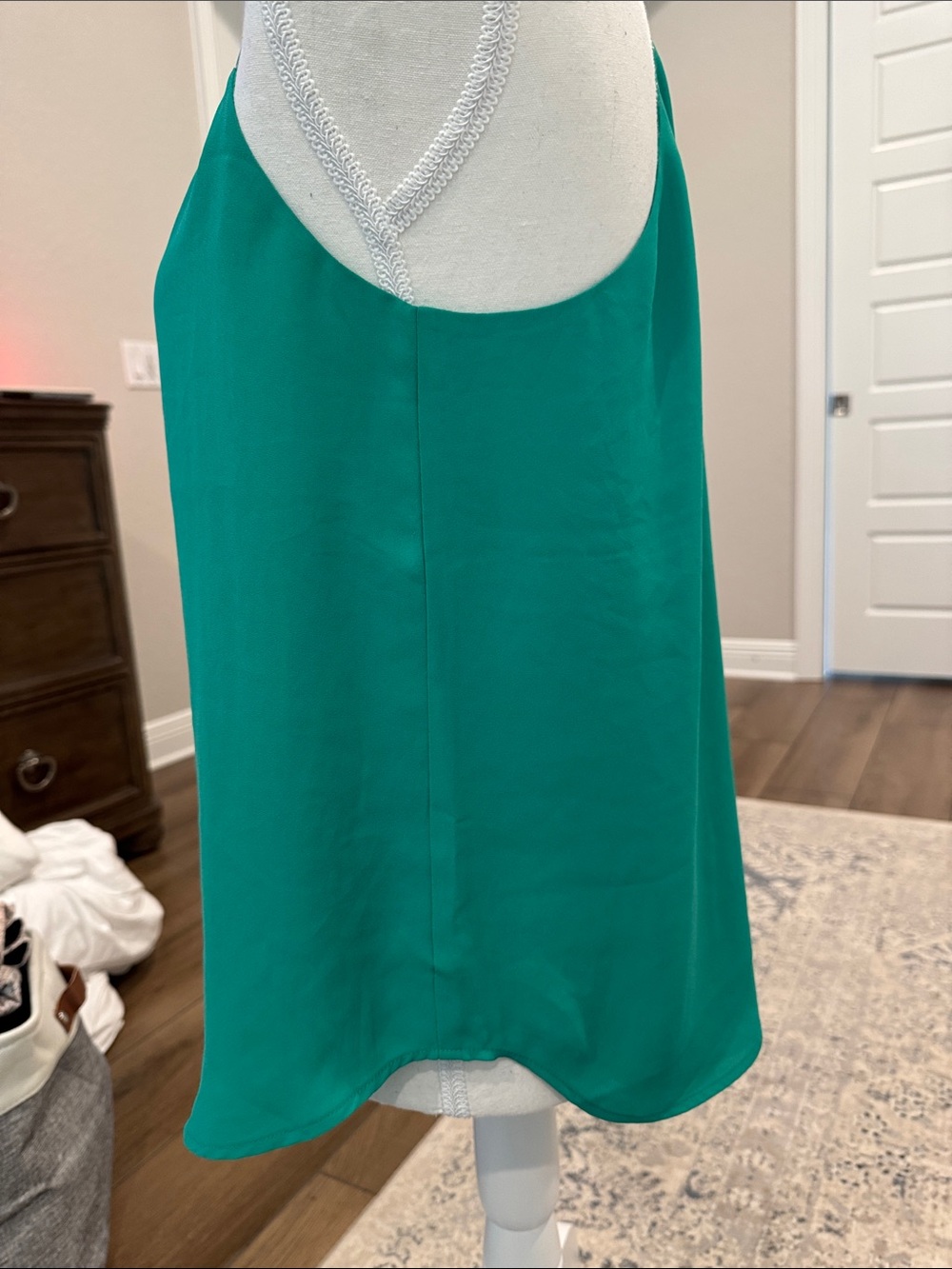LOFT Teal Green Silk-Feel Spaghetti Strap Cami - Picture 2 of 4